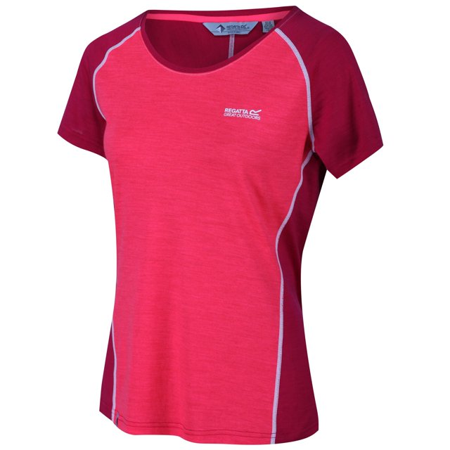 Regatta - Camiseta Tornell II para Mujer (Rosa Neón/Cereza Oscura)