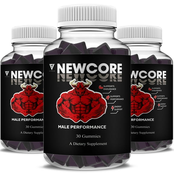 (3 Pack) Newcore Maximum Strength Male Performance Gummies, New Core Advanced Shilajit Formula Gummy (3 Month Supply)