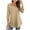 Khaki, variant on Enjoytime Shirts for Women Trendy 2024 Round Neck 3/4 Sleeve Women Solid Color Button Tops Loose Tunic Blouses Tee Top