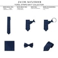 thumbnail image 4 of Jacob Alexander Men's Solid Color Tonal Stripe Pre-Tied Clip-On Neck Tie - Navy, 4 of 5