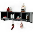 thumbnail image 1 of Costway Hanging Entryway Shelf Coat Rack Wall Mounted Storage Cabinets Black, 1 of 10