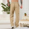 thumbnail image 5 of DPTALR George Men's Cargo Jogger Pants with Drawstring Elastic Waist and Pockets,Khaki Big and Tall Men XL, 5 of 9