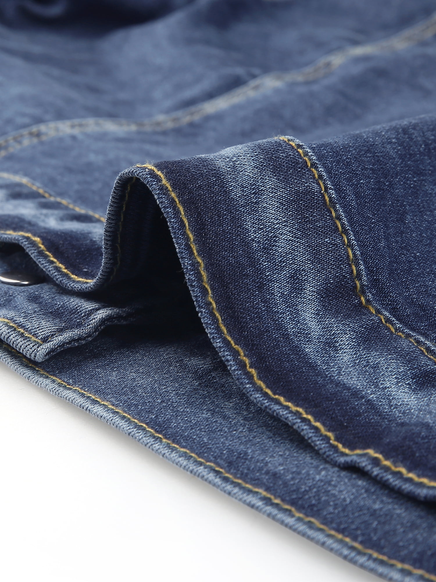 Unique Bargains Juniors' Plus Size Button Closed Cropped Denim Jacket