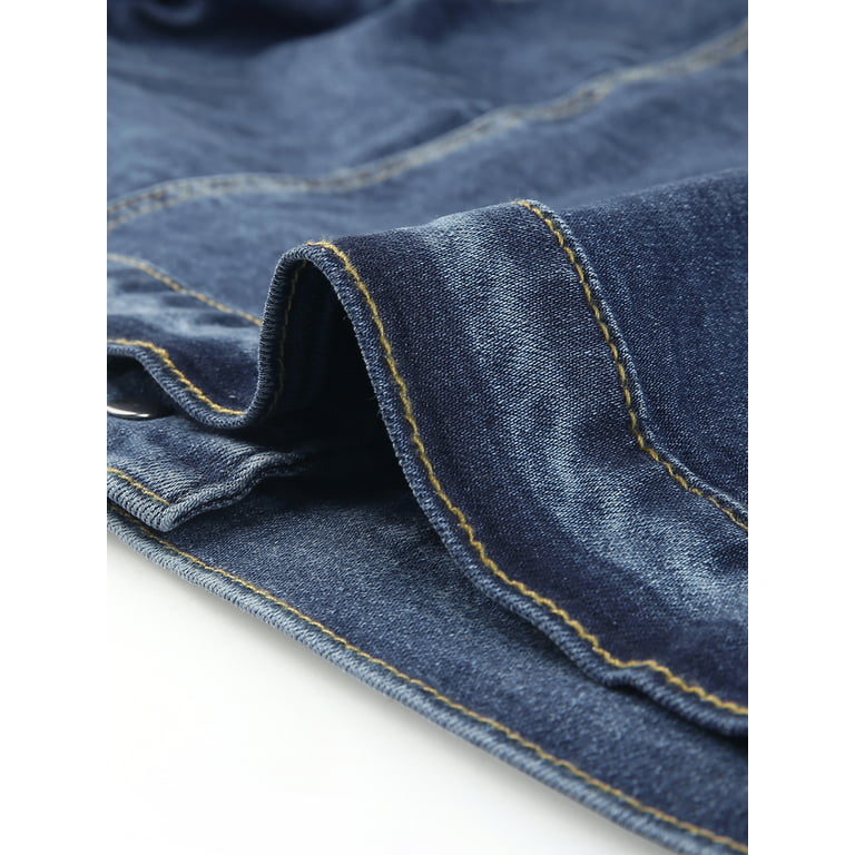 MODA NOVA Juniors Plus Size Jean Button Outfits Fashion Cropped Denim  Jackets Blue 1X