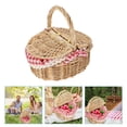 thumbnail image 2 of Panier de Rangement pour Pain Panier à Main Panier de Pique-Nique Extérieur avec Doubles Couvercles, 2 of 6