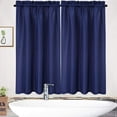 thumbnail image 4 of Shininglove Kitchen Curtain Set Light Filtering Bathroom Window Treatment, 30" x 45"+15", Navy Blue, Set of 3, 4 of 6