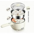 thumbnail image 4 of Bear Electric Cooking Pot with Steamer, 1.2L Stainless Steel Ramen Cooker, 2 in 1 Shabu Shabu Hot Pot, Multifunctional Cooker with Overheating Protection for Stew, Noodles-Beige, 4 of 5