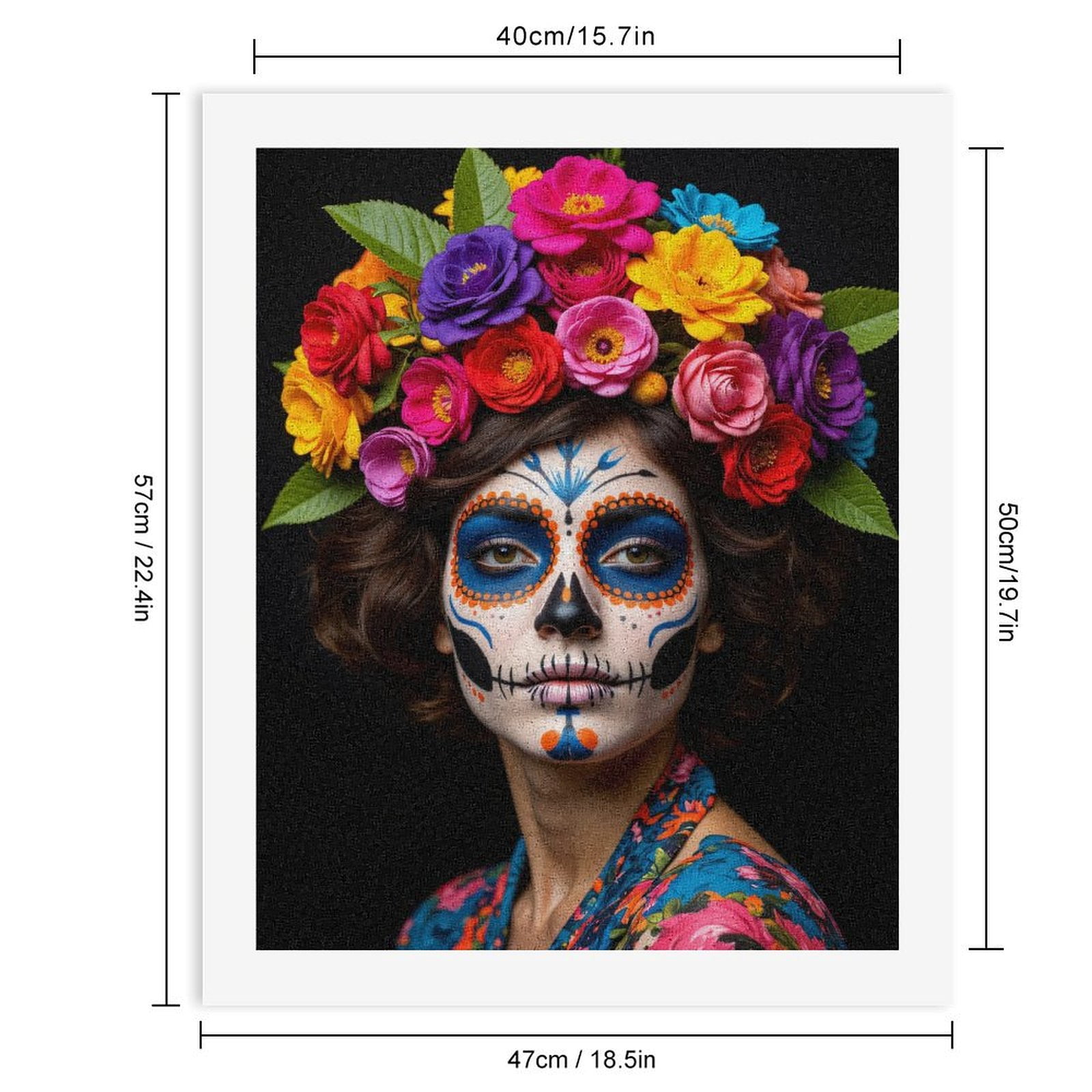 Paint By Numbers Kit for Adults Beginner - DIY Colorful Floral Makeup Art Portrait Canvas Painting Kits for Adults, Frameless Paint By Number for Adults for Home Wall Decor 16x20 Inch