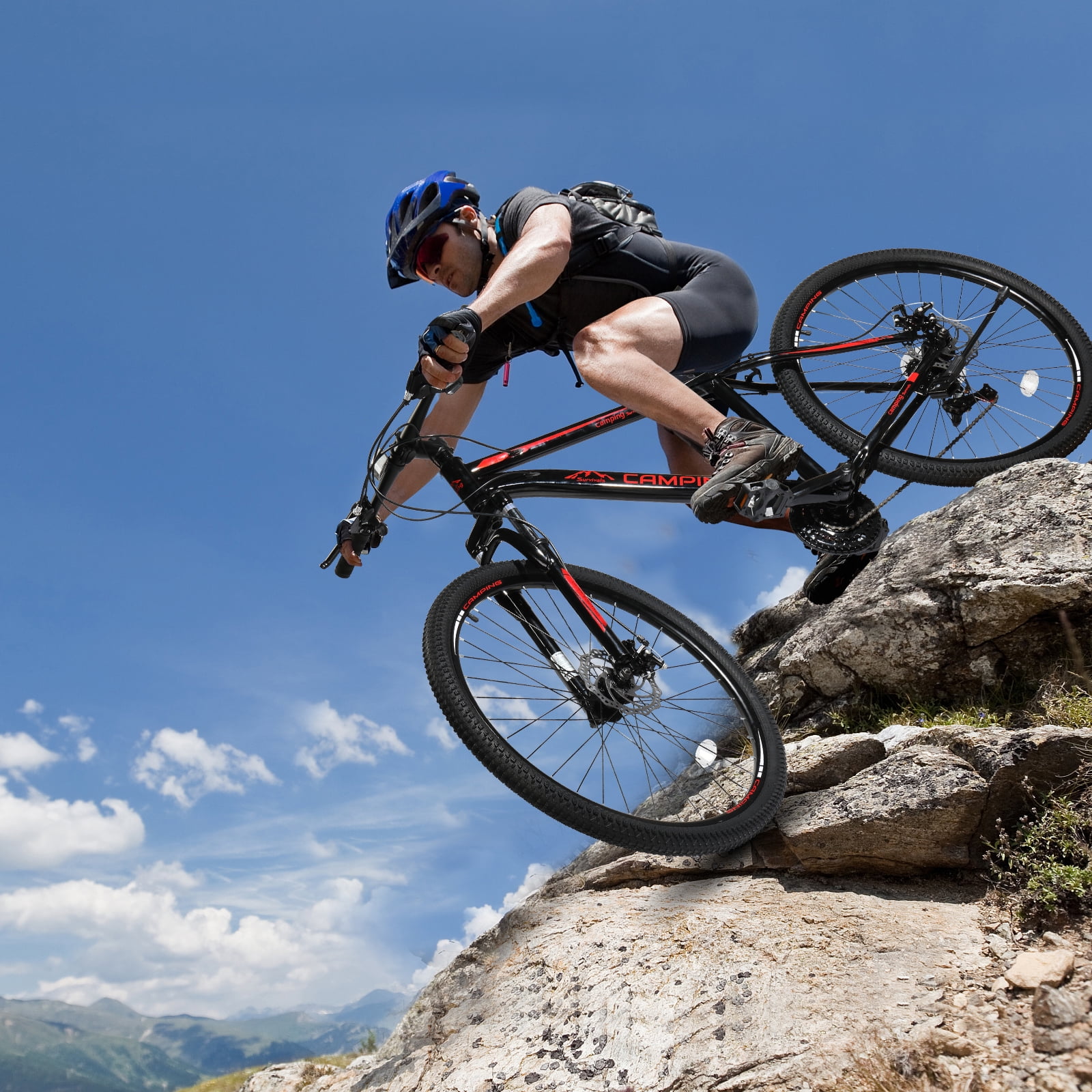 UBesGoo 27.5in Mountain Bike 21 Speed for Adult with Disc Brakes & Suspension, Black