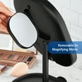 thumbnail image 6 of Mainstays LED Makeup Mirror, Rechargeable Vanity Mirror with Lights and Storage Tray Base, Black, 6 of 11