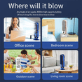 thumbnail image 5 of 720° Flippable Bladeless Tower Fan, Oscillating Silent Fan with 5 Modes, Energy Efficient for Bedroom Office Blue, 5 of 8