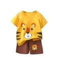 thumbnail image 6 of Kids 2 Piece Outfit Cute Cartoon Print Short Sleeve T-Shirt and Matching Shorts Set Soft Cotton Outfit for Summer Daily Casual and Vacation Wear, 6 of 8