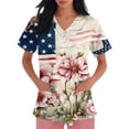 thumbnail image 3 of Nursing Scrubs Women Vintage American Flag Graphic Print Scrub Nurse Shirts Plus Size V Neck T Shirts Short Sleeve Scrub Top Patriotic Shirt 4th Of July Tee Tops, 3 of 4