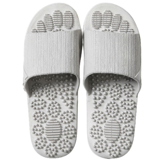 Luxury Massage Slippers Acupressure Foot Massager With Acupoint Beads Foot Stress Relief Sandals For 46-47 Gray
