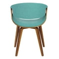 thumbnail image 4 of Curvo Mid-Century Modern Dining/Accent Chair in Walnut and Teal Fabric by LumiSource, 4 of 5