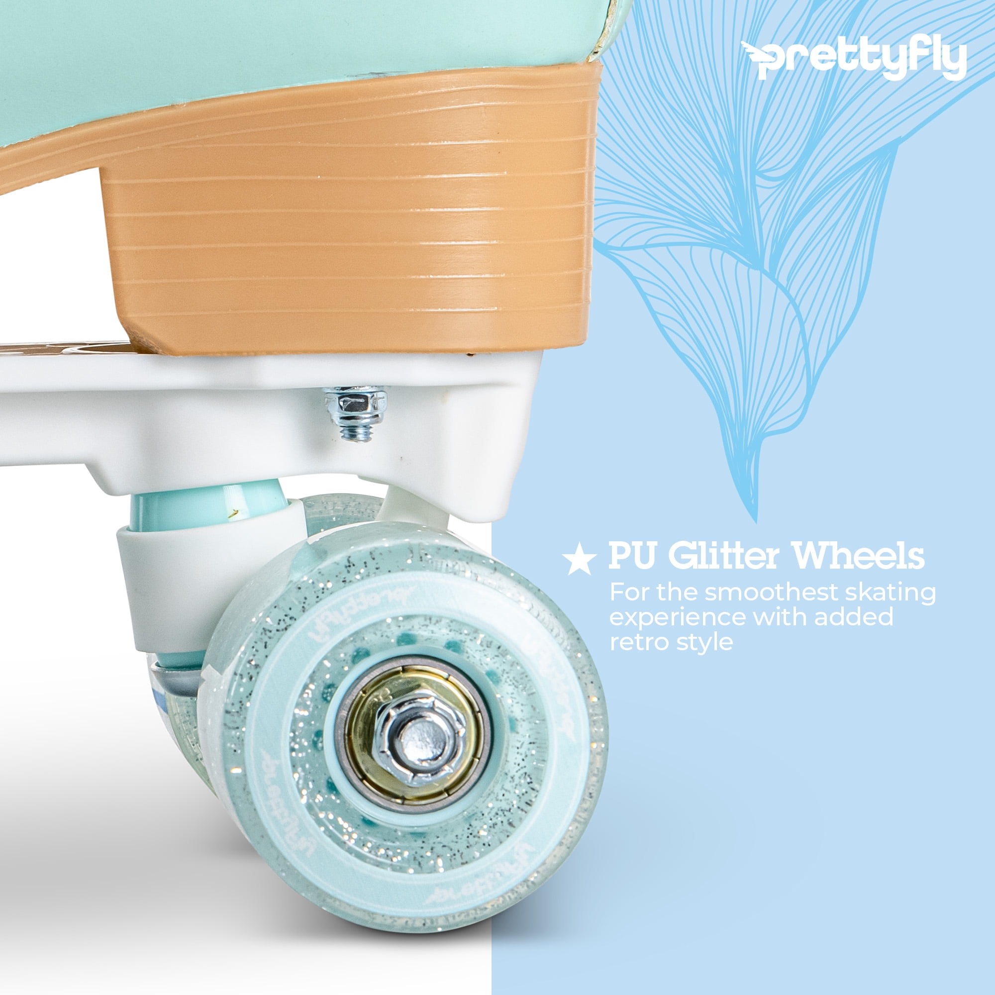 Prettyfly Retro Quad Adult Skates - Pastel Blue (Size 6), One Pair for Women