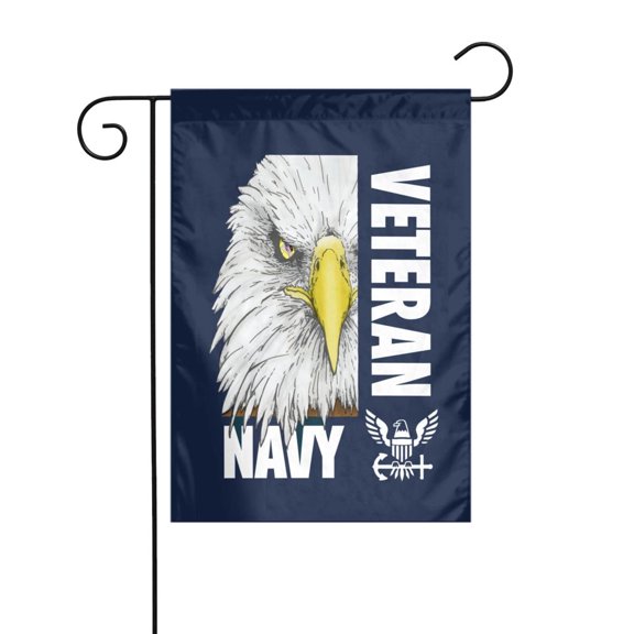 Navy Veteran Garden Flag for Yard Outside Decorations Double Sided for Home Indoor Outdoor Porch Patio Garden 12x18 in