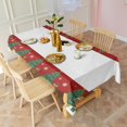 thumbnail image 5 of Meery Christmas Rectangle Table Clothes Xmas Trees Red & Green Snowflake Table Cloths 60x102inch Polyester Happy Holiday Washable Foldable and Durable Tablecloth for Dining Table Buffet Parties, 5 of 5