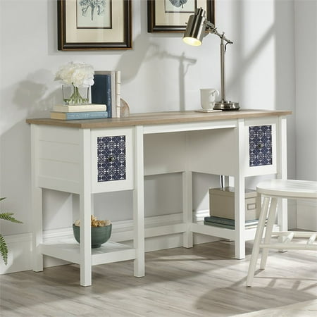 Sauder Cottage Road Writing Desk In Soft White And Lintel Oak
