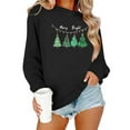 thumbnail image 2 of Ailaofu Christmas Sweatshirts Women Tis The Season Xmas Shirt Christmas Tree Graphics Tees Holiday Long Sleeve Pullover Tops, 2 of 7