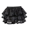 thumbnail image 4 of Women Steampunk Skirts Waisted Elastic Layered Short Skirt Black 7XL, 4 of 4
