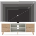 thumbnail image 3 of ChVans 70 Inch Mid Century Modern TV Stand for TVs up to 80 inches, Wood TV Stand with Storage, Entertainment Center for Living Room Bedroom, TV Media Console, 3 of 8