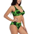 thumbnail image 2 of Daiia Green Lightning Women's Bikini Set Two Piece Swimsuit High Waisted Bikini Adjustable Straps Bikini Perfect for Beach, Pool, and Summer Vacation-Large, 2 of 9