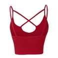 thumbnail image 2 of FashionOutfit Women's Solid Fitted Front Cross Spaghetti Strap Bralette Top, 2 of 3