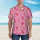 thumbnail image 2 of Fotbe Watermelon Camisa Hawaiana para Hombre Unisex – Camisa Casual de Verano con Botones de Manga Corta de Algodón y Lino,Small, 2 of 7