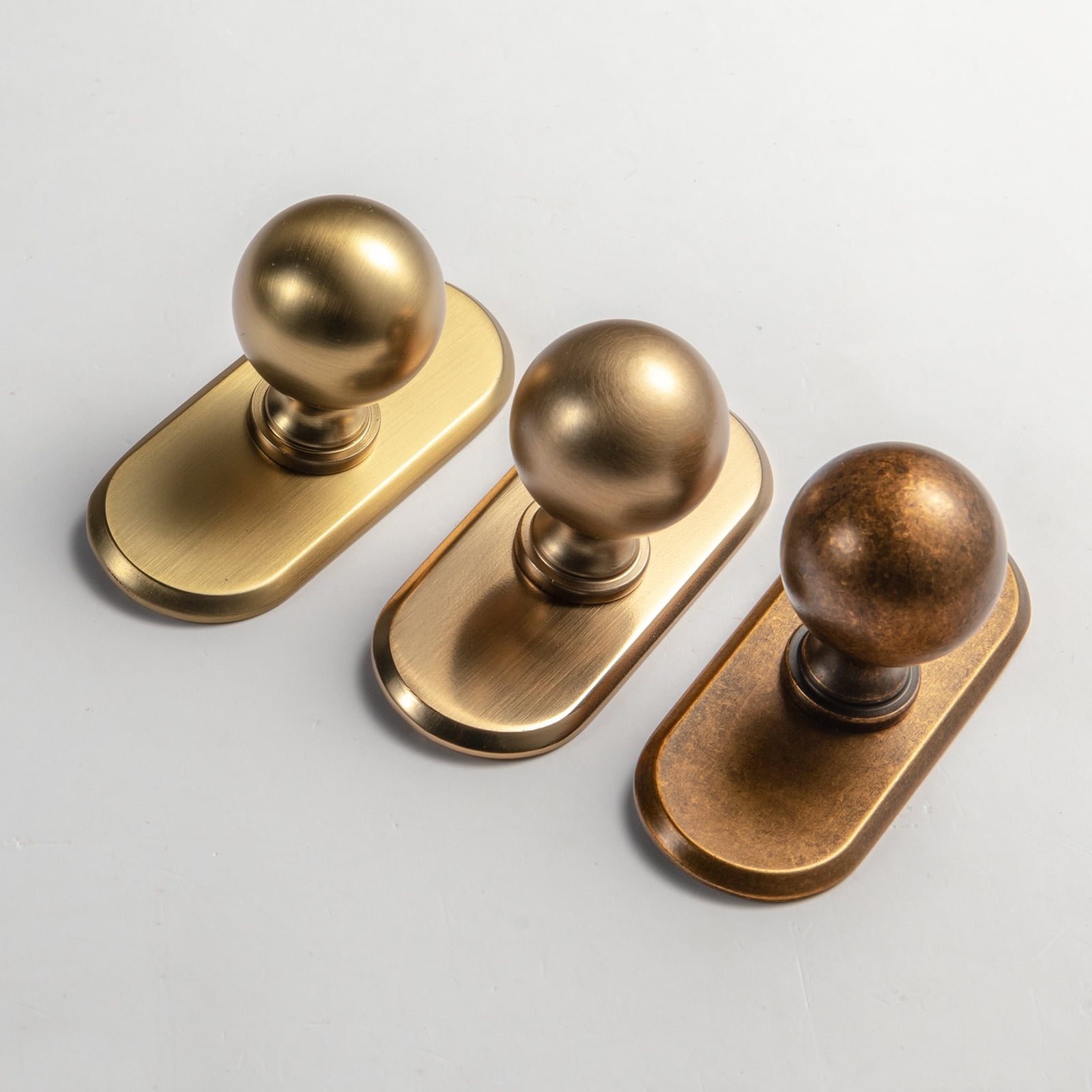 Goo-Ki 6 Pack Antique Brass Cabinet Knobs with Backplate for Drawer Cupboard, 0.94" Dia Drawer Knob Pulls Handle Zinc Alloy Hardware