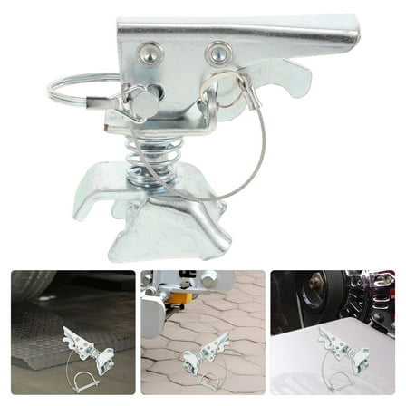 SASABAXI Silver Round Trailer Coupler with Adjustable Handle Hitch Ball Cover 7.07X2.75X1.77in 1Set