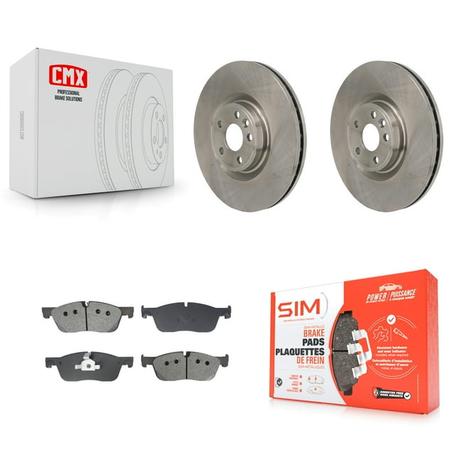 Transit Auto Front Disc Brake Rotors and Semi-Metallic Pads Kit for Car Land Rover Discovery Sport Jaguar E-Pace with 349mm Diameter Rotor K8S-104164