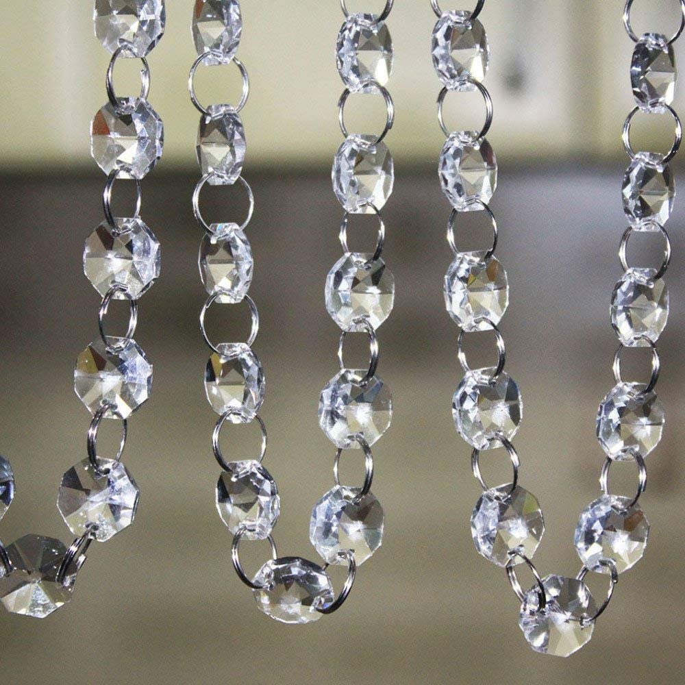 16 Feet Crystal Acrylic Gems Bead Garland Strands Manzanita Crystals