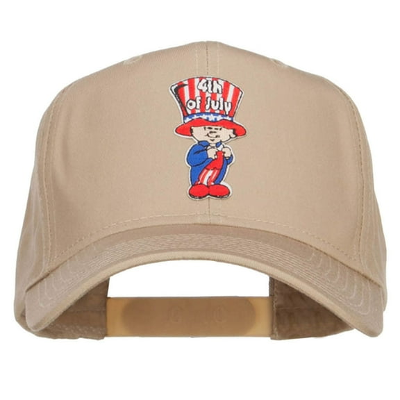 4th of July Child Patched Cap - Khaki OSFM