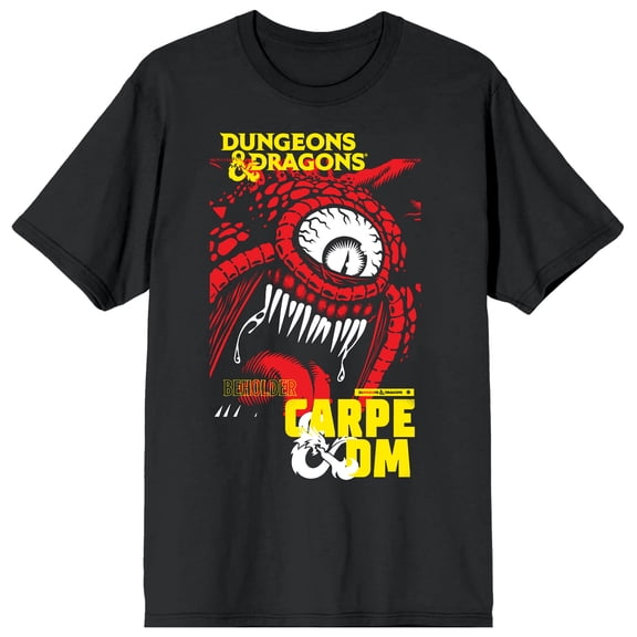 Dungeons & Dragons Beholder Carpe DM Crew Neck Short Sleeve Men's Black T-shirt-Medium