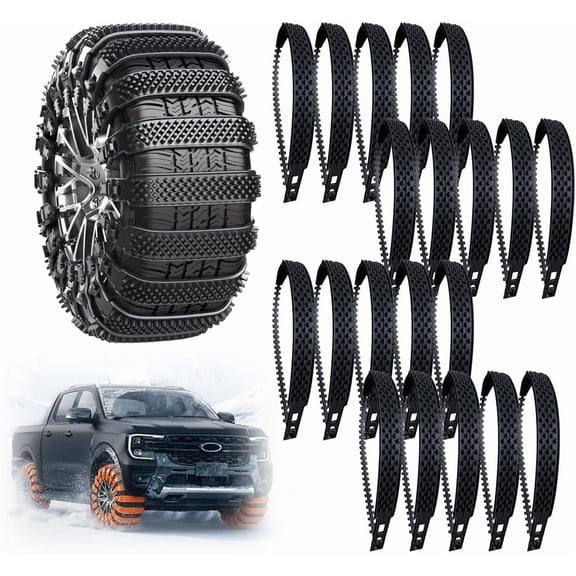 Reusable Snow Sock Tire Traction Aids - Universal Fit Anti-Skid Snow Chains for Trucks, SUVs, Vans, Winter Driving Safety on Snow & Mud(XX-20PCS)