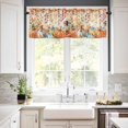 thumbnail image 2 of Orange Fall Kitchen Valances for Windows 42x12 Inch Kitchen Curtains Valances Rod Pocket Thanksgiving Orange Blue Pumpkins Botanical Bathroom Window Valances for Window Treatment Decor, 2 of 6