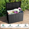 thumbnail image 5 of EasyUp 45 Gallon Resin Deck Box, Lockable Patio Outdoor Storage Box for Furniture, Garden Tools and Tools Storage, Waterproof Outside Storage Boxes(Black), 5 of 7