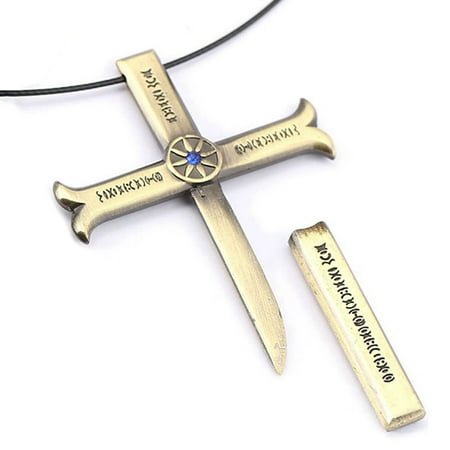 Anime One Piece Eagle Eye Metal Pendant Necklace with Sheath Cosplay Gift