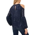 thumbnail image 2 of CeCe Womens   Sequined Cold Shoulder Blouse, 2 of 2