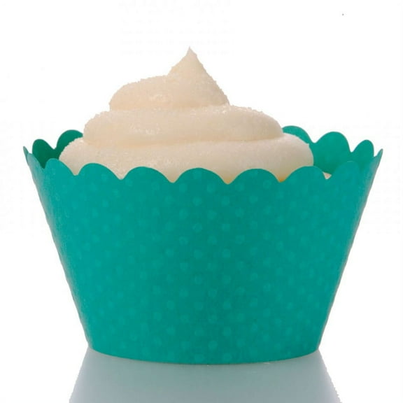 Dress My Cupcake Standard Aqua Cupcake Wrappers, Set of 50
