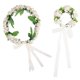 thumbnail image 1 of KAKOWELY 2 diademas de flores decorativas para fiesta, pulsera con corona de flores simulada, tocado, 1 of 5