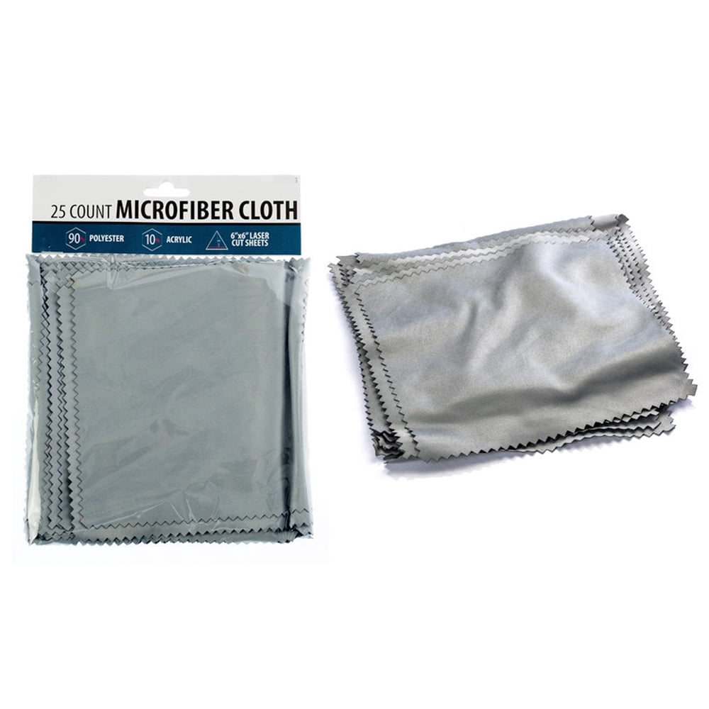 25Pc Soft Eye Glasses or Jewelry Cleaning MicroFiber