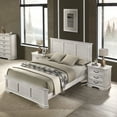 thumbnail image 4 of Roundhill Furniture Maderne Wood Panel Bed with Dresser, Mirror, Two Nightstands, Chest, King, Antique White Finish, 4 of 19