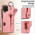 thumbnail image 3 of Allytech Wallet Case for Samsung Galaxy A12, [Card Slot] [Ring Buckle] [Adjustable Wristband with Snap Buckles] Premium PU Leather Kickstand Shockproof Case Cover for Women Men - Pink, 3 of 11