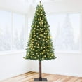 thumbnail image 2 of Litake Pencil Christmas Tree 7.5 ft Pre-lit Alpine Slim Holiday Decoration, Lighted Skinny Décor LED Lights, Metal Stand, 7.5 ft Xmas Tree for Room, Bedroom, Apartment, Outdoor, Office, 7.5 Foot, 2 of 8