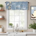thumbnail image 2 of Spring Daisy Flowers Valance Curtain for Windows Live Love Farmhouses Blue Wooden Grain Rod Pocket Curtain Valances Short Window Treatments Panels for Kitchen Bathroom Laundry Basement 54 x 18 Inch, 2 of 9