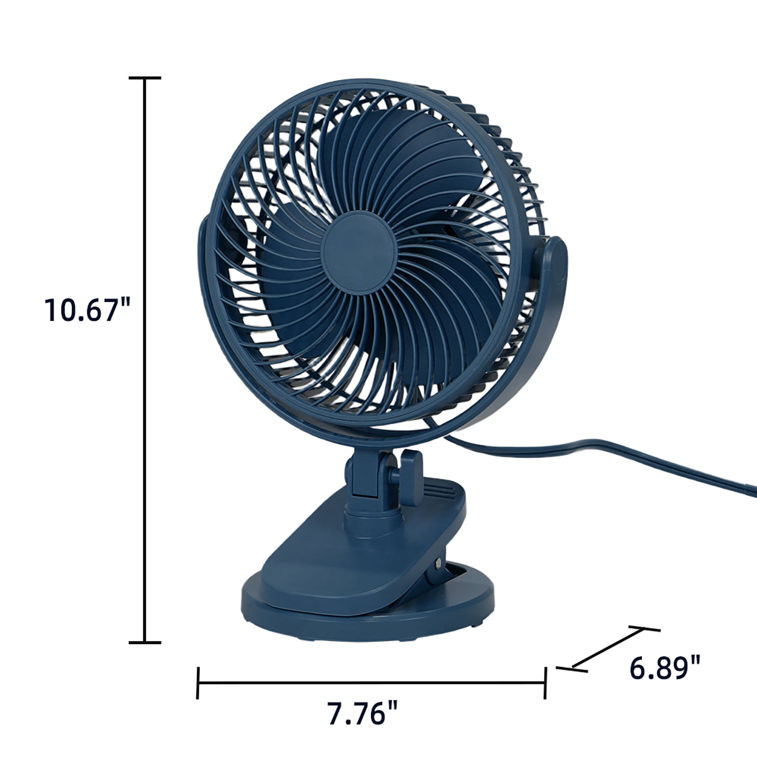 Mainstays 6" 2-speed Personal Desktop and Clip Fan, Adjustable rotates 360°, Washed Indigo, Model#FN1868NWI, New 2026 Model