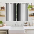 thumbnail image 2 of Black Grey White Kitchen Curtains 63 Inch Length, Farmhouse Ombre Color Modern Simple Grommet Top Bedroom Living Room Curtains, Light Filtering Cafe Curtain Drapes 2 Panels Set 104''x63'', 2 of 9