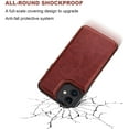 thumbnail image 6 of MYKOMI Compatible with iPhone 12 Mini Wallet Case with Card Holder, PU Leather Kickstand Card Slots Case, Double Magnetic Clasp and Durable Shockproof Cover 5.4 Inch(Brown), 6 of 7